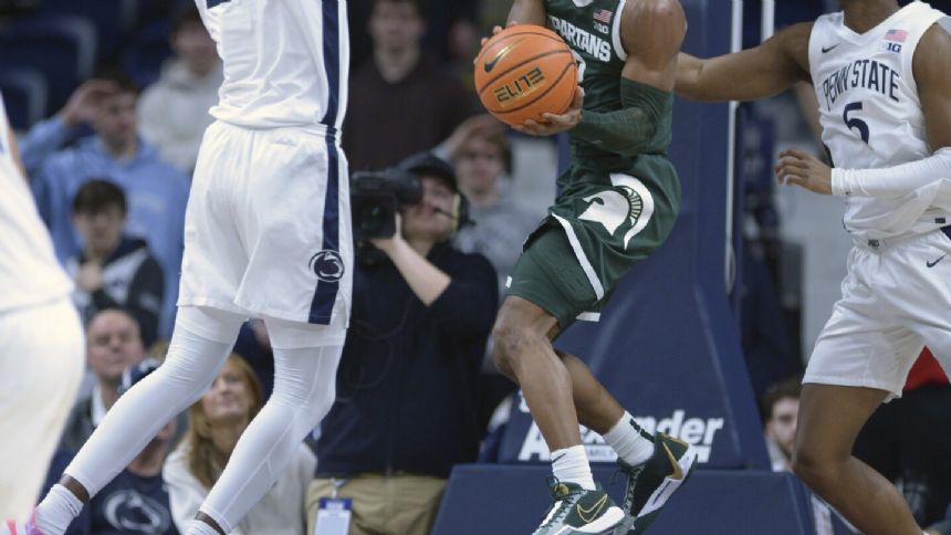 Michigan State pulls away in the first half, beats Penn State 80-72 behind Hall's career-high 29