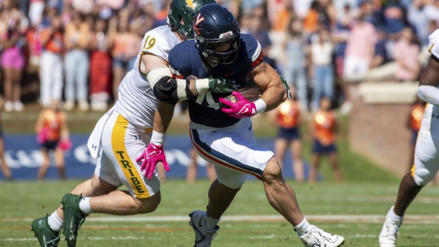 Muskett helps Virginia end 8-game skid, 27-13 over William & Mary