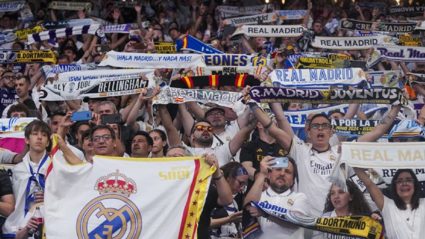 Nearly 80,000 Real Madrid fans pack Santiago Bernabeu Stadium during Champions League final