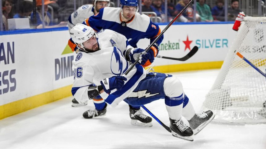 NHL points leader Nikita Kucherov's 3-point effort leads Lightning past Islanders 4-2