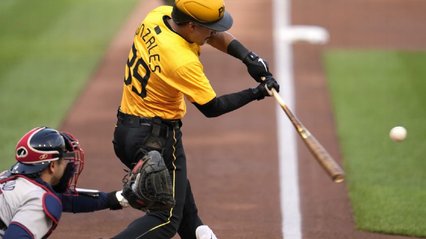 Nick Gonzales drives in 4 runs, Bailey Falter takes shutout into 8th as Pirates beat Braves 11-5