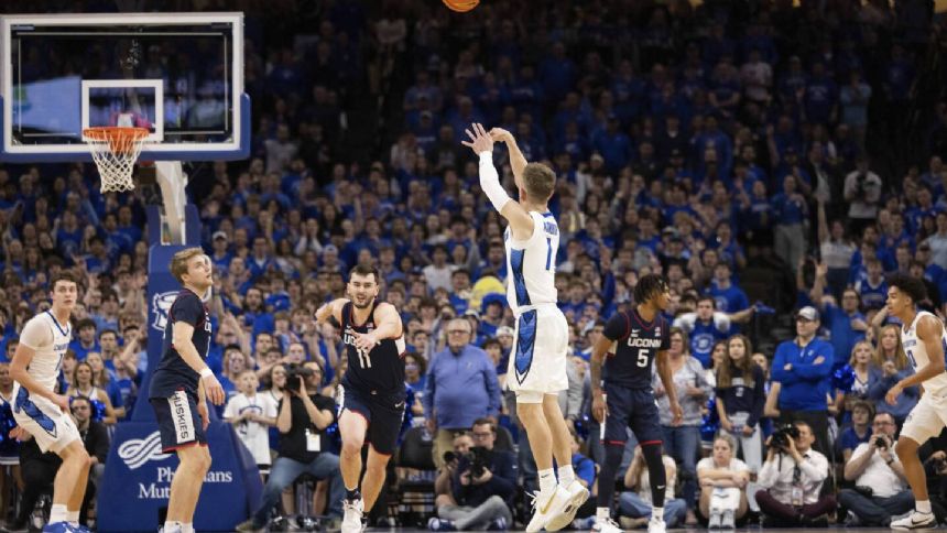 No. 15 Creighton knocks off UConn 85-66 for program's first win over a No. 1-ranked team