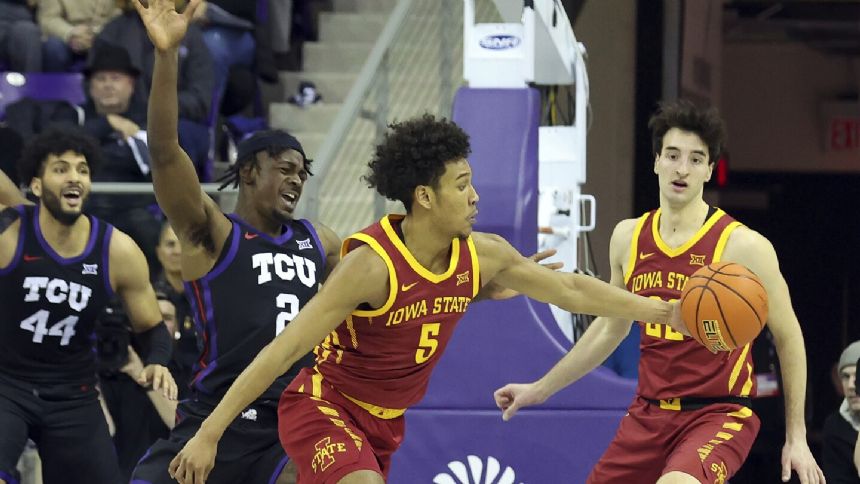 No. 24 Iowa State has 18 steals and holds on for 73-72 win at No. 19 TCU