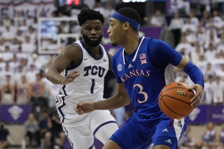 No. 3 Kansas holds on for 63-58 win over No. 24 TCU