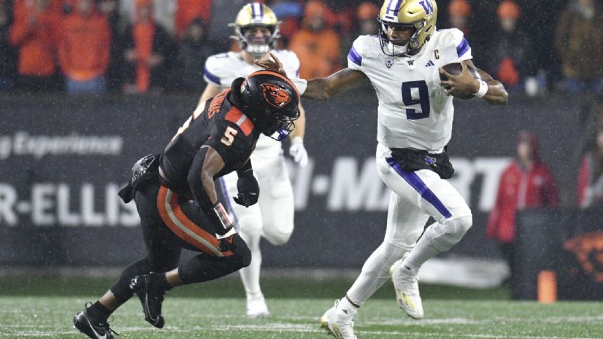 No. 5 Washington clinches Pac-12 championship berth with 22-20 victory over No. 10 Oregon State