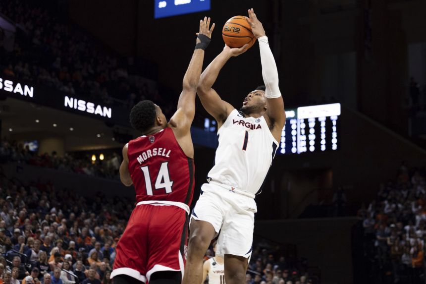 No. 8 Virginia slows down No. 22 NC State 63-50