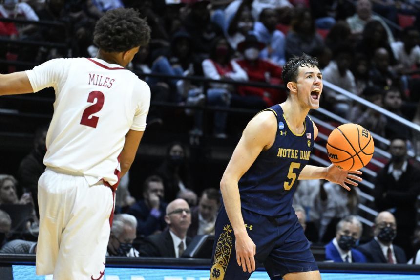 Notre Dame keeps rolling, beats Alabama 78-64 in 1st round