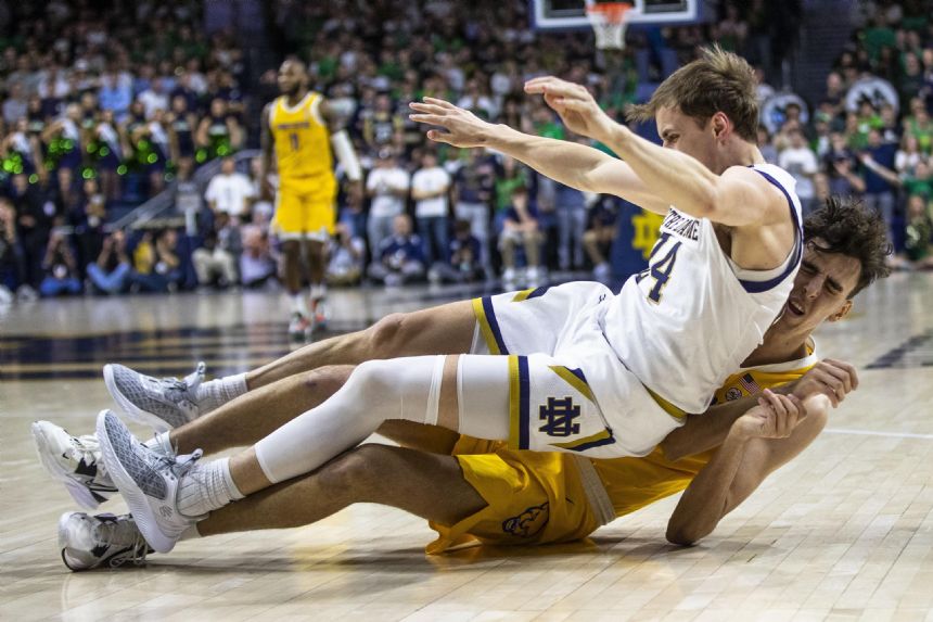 Notre Dame wins coach Mike Brey's home finale, upsets Pitt