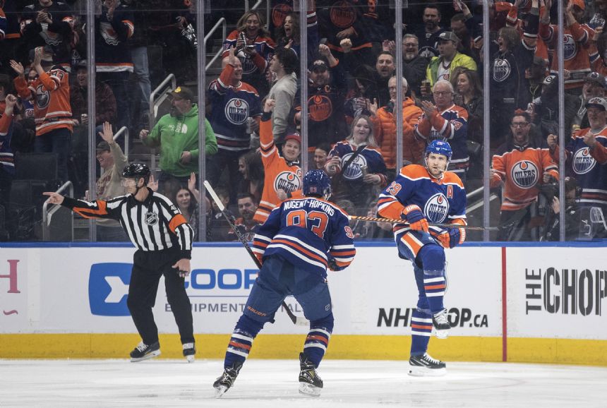 Nugent-Hopkins has 2 goals, 2 assists; Oilers beat Jets 6-3