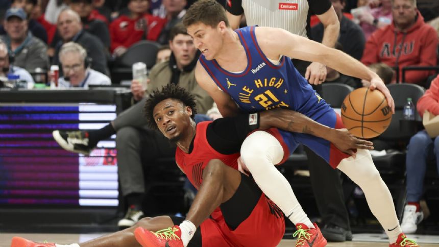 Nuggets edge youthful Trail Blazers 114-111 after Portland starts 5 rookies