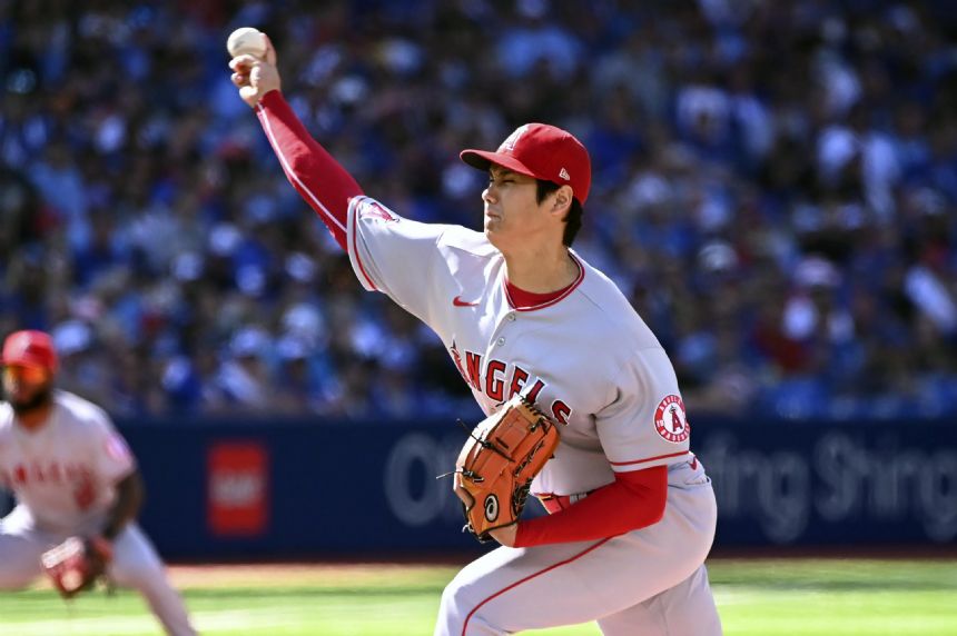 Ohtani pitches 7 crisp innings, Angels beat Blue Jays 2-0