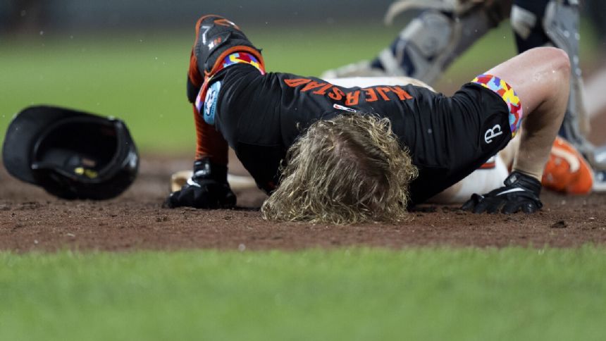 Orioles active rookie Heston Kjerstad from concussion IL a week after 97 mph pitch hit his helmet