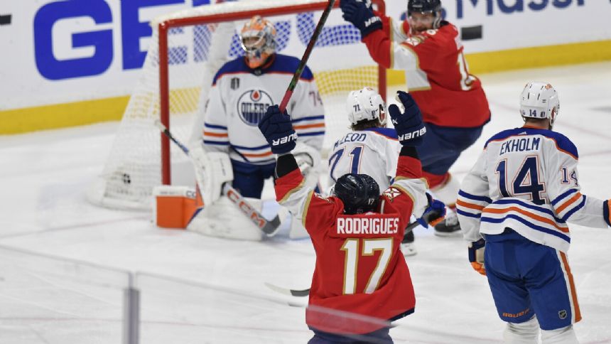 Panthers now 2 wins from the Stanley Cup, top Oilers 4-1 for 2-0 lead in title series