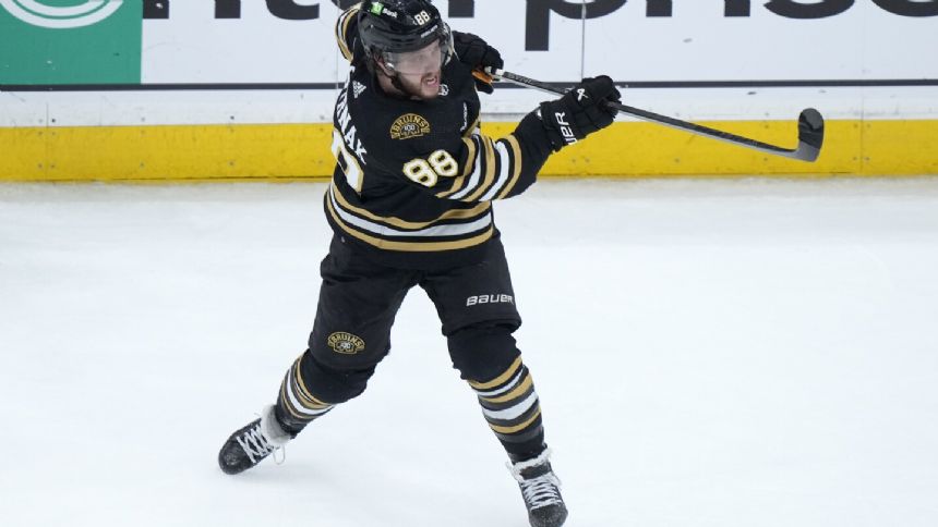 Pastrnak nets hat trick, Bruins stop Avalanche as Makar falls just short of equaling Orr