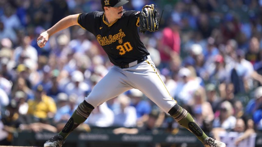 Paul Skenes strikes out 11 in 6 no-hit innings, gets 1st win as the Pirates beat the Cubs 9-3