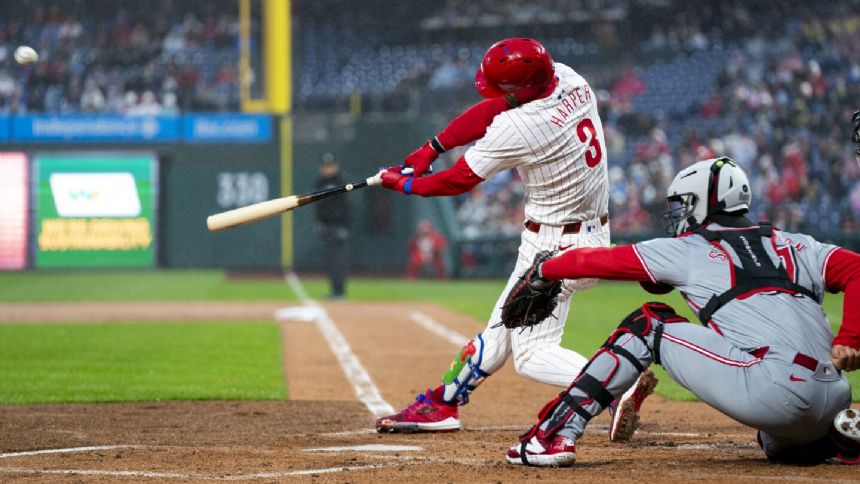 Phillies slugger Bryce Harper homers for his first 2 hits of the season
