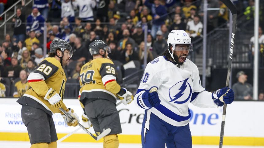 Point's 2 goals and Kucherov's 4 points give Lightning 5-3 win over Golden Knights
