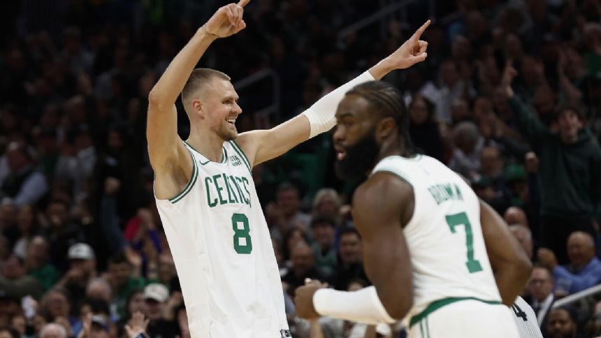 Porzingis scores 27, Celtics earn home-court advantage in playoffs with 135-100 win over Thunder