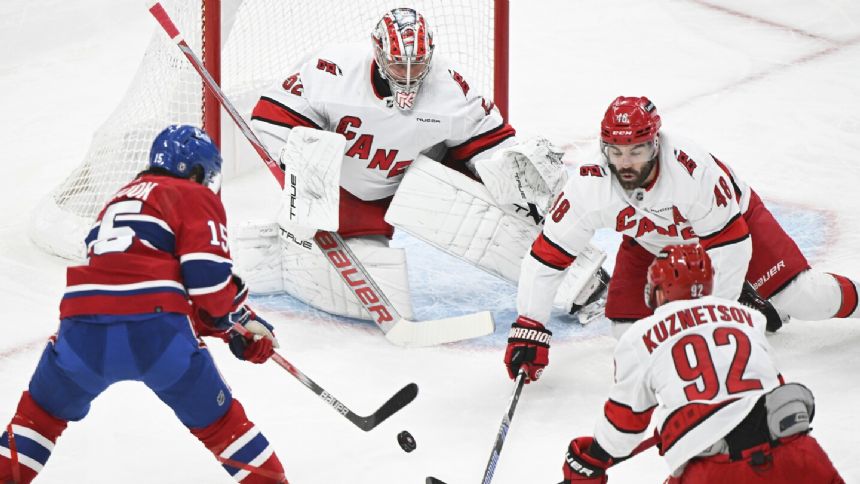 Pyotr Kochetkov makes 26 saves for 4th shutout of the season, Hurricanes beat Canadiens 3-0
