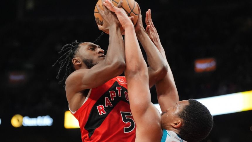 Quickley has 22 points and 11 assists as Raptors overcome Barnes' absence to beat Hornets 111-106