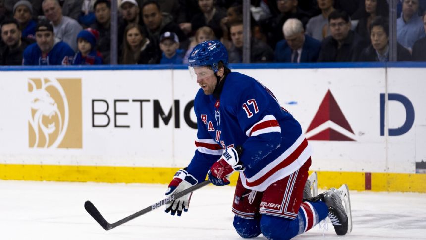 Rangers forward Blake Wheeler injures right leg early in game against Canadiens, will not return