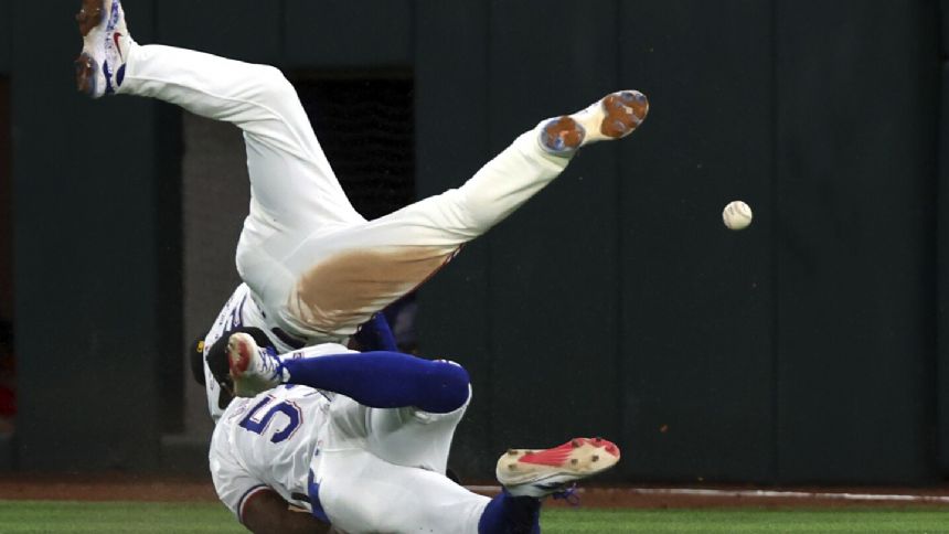 Rangers slugger Adolis Garcia scratched from starting lineup with forearm soreness