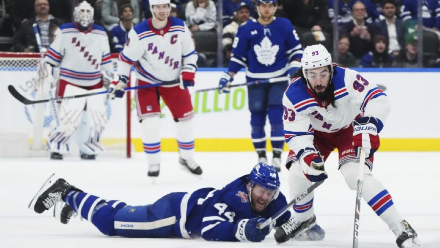 Rangers snap Maple Leafs' 9-game point streak with 5-2 win