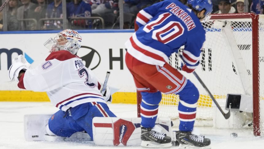 Rangers tie franchise record with 53rd win beat Canadiens 5-2