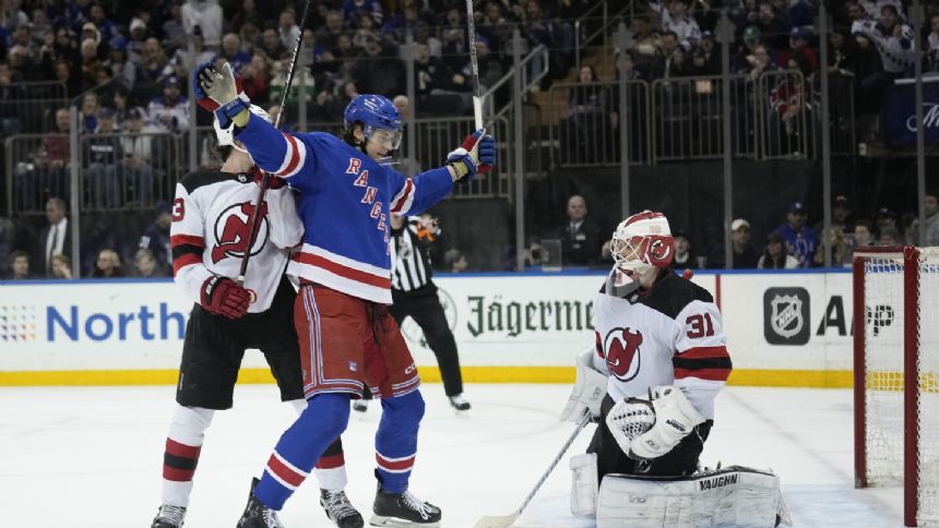 Rangers' Matt Rempe suspended 4 games for elbowing Devils' Jonas Siegenthaler in the head