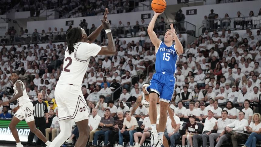 Reed Sheppard's runner with under a second left sends No. 16 Kentucky past Mississippi State, 91-89