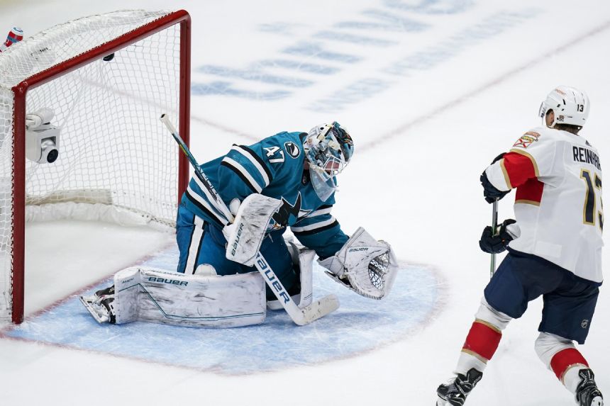 Reinhart scores in SO as Panthers beat Sharks 4-3