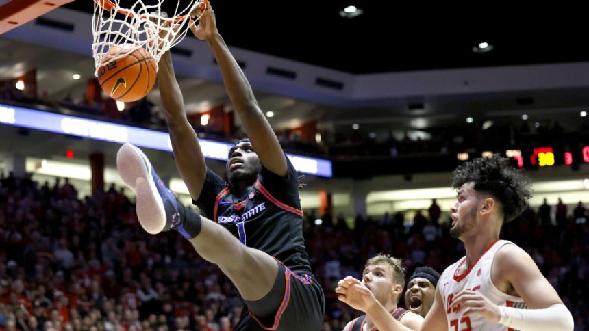 Rice scores career-best 35 points for Boise State in 86-78 win at No. 19 New Mexico