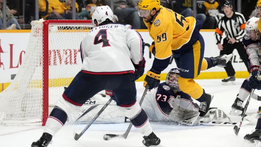 Roman Josi's 2 goals and 2 assists leads Predators over Blue Jackets 6-4