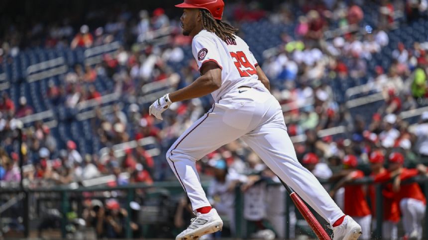 Rookie James Wood's 3-run homer gives the Nationals a 5-2 win and a 3-game sweep of the Reds