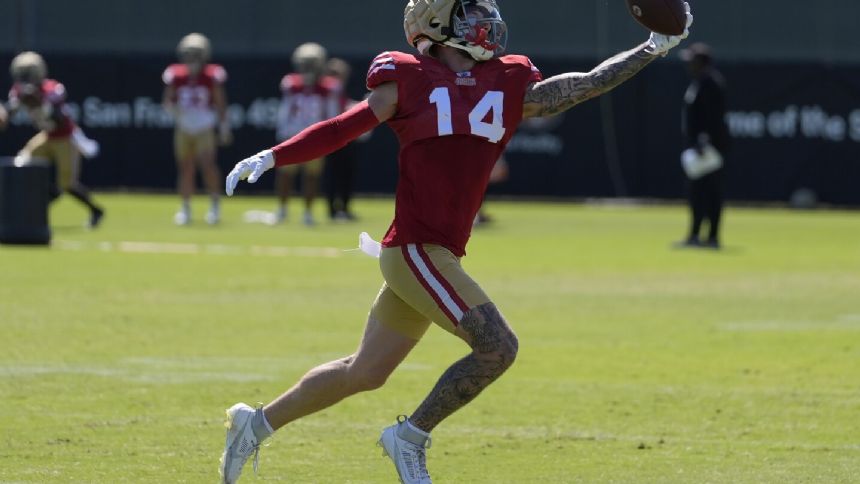 Rookie receiver Ricky Pearsall is impressing the 49ers early in training camp