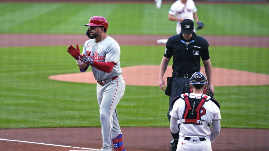 Schwarber hits 2 homers, Wheeler picks up 8th straight win in Phillies' 4-1 victory over Red Sox