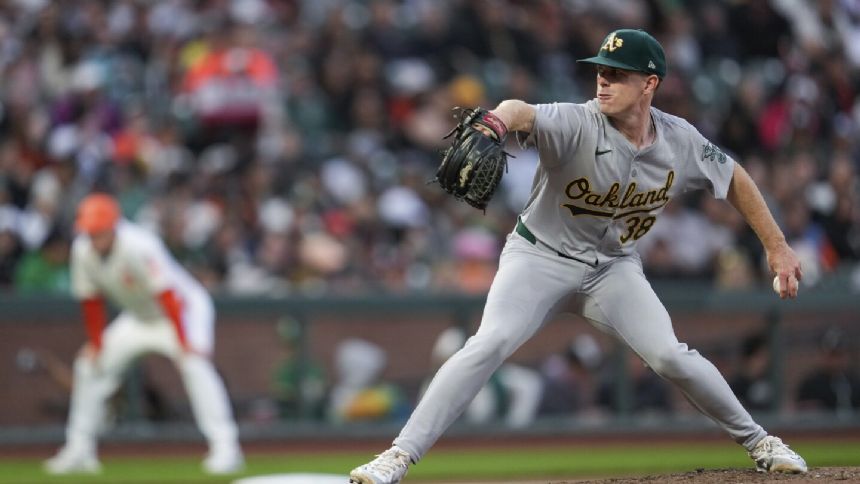 Sears pitches 7 shutout innings, Athletics hit 4 homers in 5-2 win over Giants