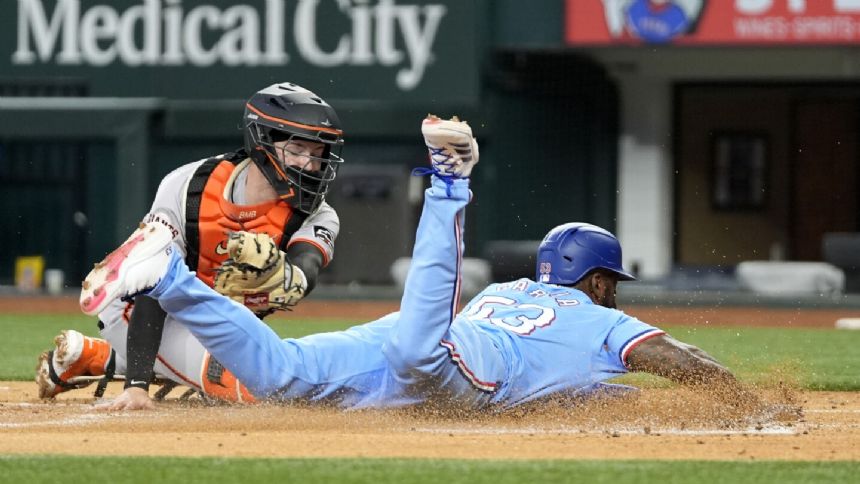 Semien goes deep and Garcia steals home as Bochy's Rangers beat Giants 7-2 to avoid series sweep