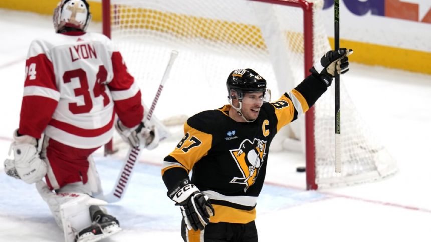 Sidney Crosby stars as the Penguins beat the Red Wings 6-3