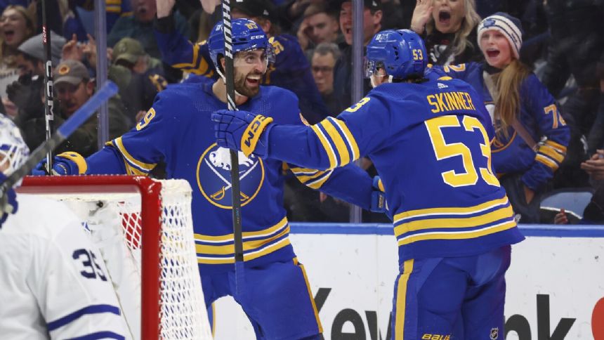 Skinner scores 2 and Sabres respond to embarrassing loss with 9-3 rout of Maple Leafs
