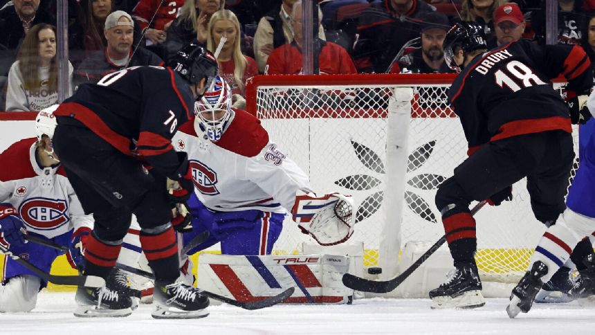 Skjei scores twice, Andersen returns to Hurricanes' net in 4-1 win over Canadiens