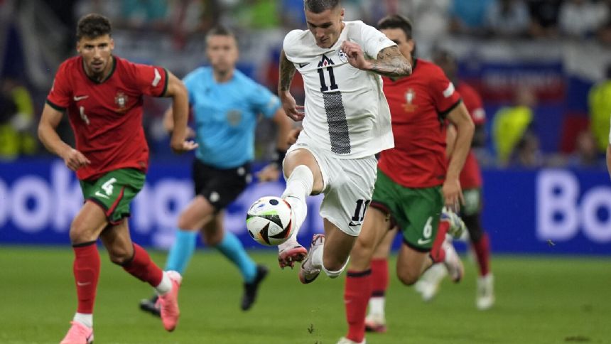 Slovenia forward Sesko misses two chances to end Euro 2024 for Ronaldo's Portugal