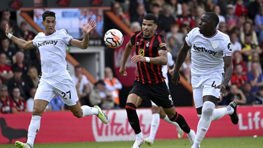 Solanke late goal helps Bournemouth salvage 1-1 draw with West Ham