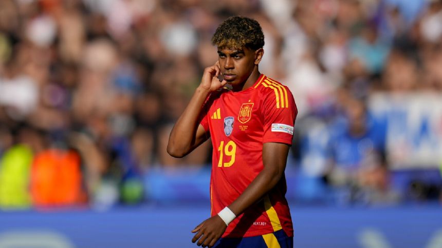 Spain's Lamine Yamal, 16, becomes youngest player to appear, set up goal at European Championship