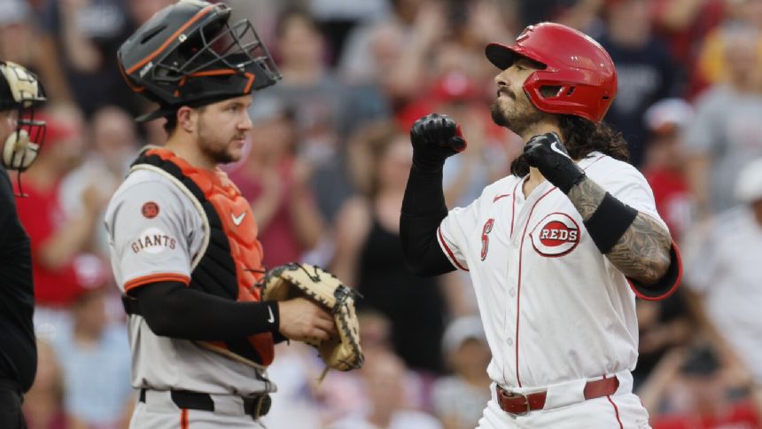 Stephenson hits two home runs and Reds beat Giants 6-4 a day after being no-hit