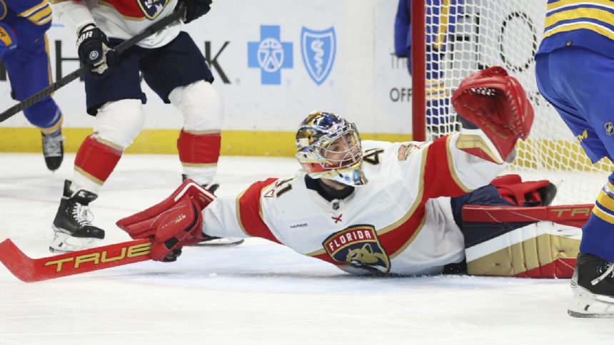 Stolarz makes 45 saves to help Panthers beat Sabres 4-0 for 10th straight road victory