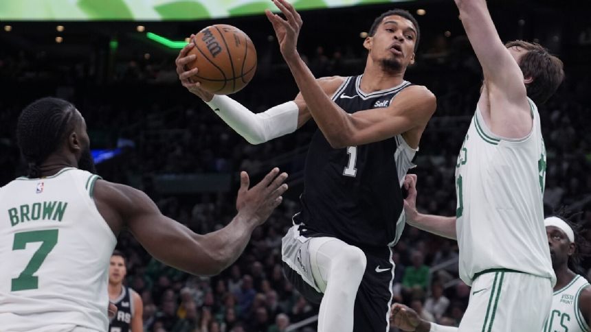 Tatum scores 24 to lead Celtics past Wembanyama, Spurs 117-98