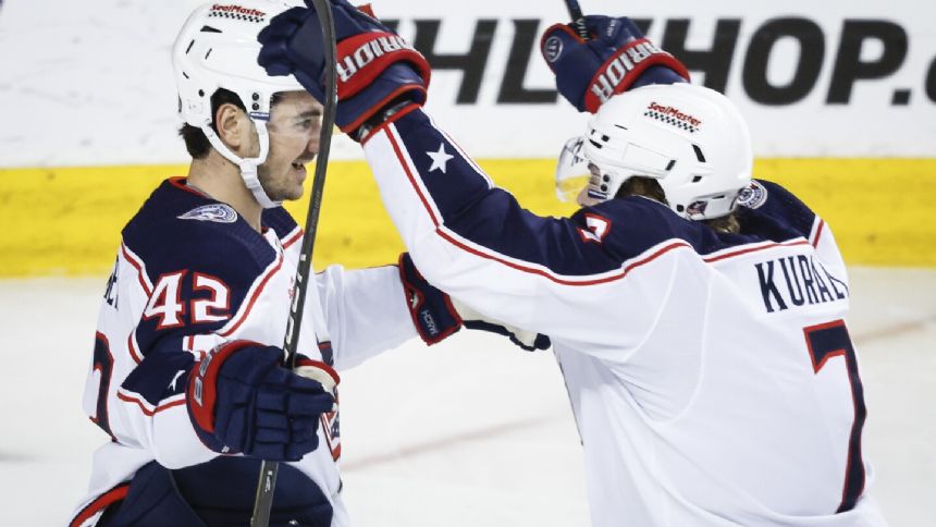 Texier gets 1st short-handed goal of season for Blue Jackets in 5-2 win over slumping Flames