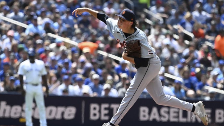 Tigers RHP Reese Olson leaves game against Blue Jays after two innings because of sore shoulder