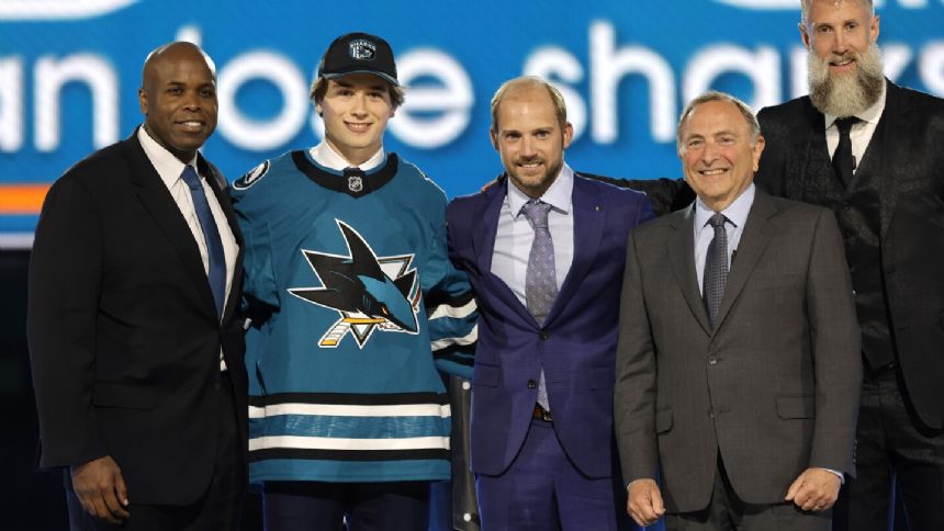 Top overall pick Macklin Celebrini debuts at Sharks development camp; his NHL decision 'coming up'